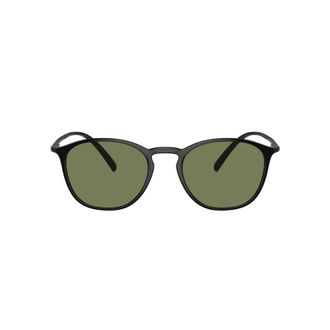 Giorgio Armani 0ar8186u Rounded Square Black Nylon Sunglasses with Olive Green Lenses