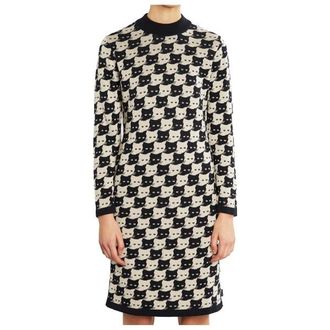Dedicated Dress Lo Pepita Cats Kleid f&uuml;r Damen | grau