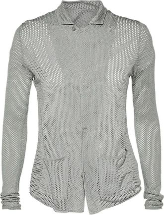 Giorgio Armani mesh cardigan - Grey