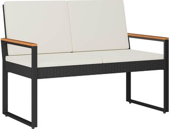 vidaXL Banco De Exterior 2 -seater 107 X 61 X 80 Cm Rat&aacute;n Sint&eacute;tico Vidaxl