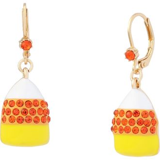 Betsey Johnson Candy Corn Leverback Drop Earrings in Orange at Nordstrom