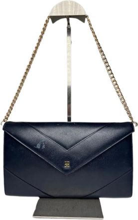 Givenchy Pre-owned Leather Clutch - Dames - Vintage Clutch - Blauw - ONE Size - Leer - Vintage