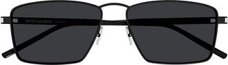 Saint Laurent SL700001 Metal Rectangle Sunglasses - Silver