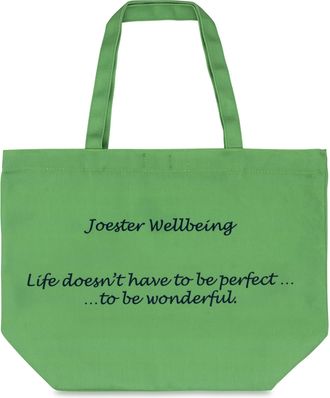 Generic Joester Wellbeing - Cotton/Canvas Tote Bag. (Quote 3: Life doesnt have to be perfect to be wonderful., Grass Green)