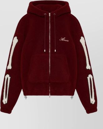 Amiri hoodie bone detail drawstring hood kangaroo pocket