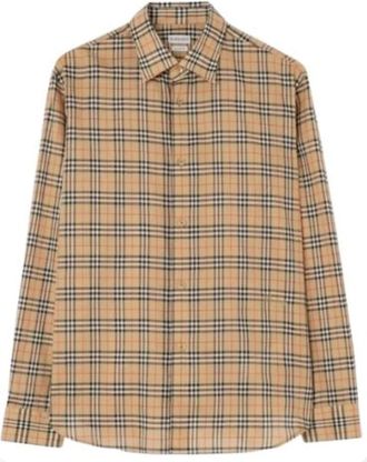 Burberry Check Katoenen Shirt - Heren - Casual Overhemden - Veelkleurig - L - Katoen - Overhemden