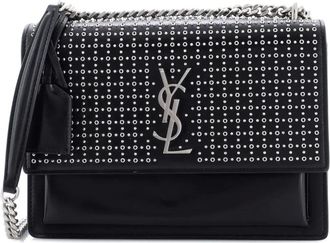 Saint Laurent Sunset Crossbody Bag Studded Leather Medium shoulder bag - Zwart