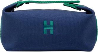 Herm&egrave;s Pre-owned Bride-A-Brac Canvas Handbag - Dames - Vintage Handtas - Blauw - ONE Size - Vintage
