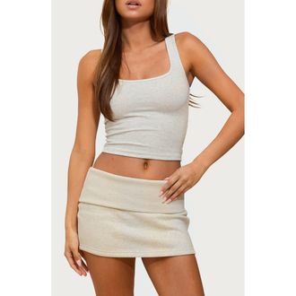 Edikted Linda Heathered Crop Tank in Gray-Melange at Nordstrom, Size X-Small
