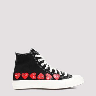 Comme Des Gar&ccedil;ons Black Hi Top Cotton Sneakers