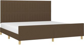vidaXL Cama Sin Colch&oacute;n Tela Marr&oacute;n Oscuro 200x200 Cm Vidaxl