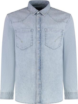 Dondup Denim Shirt - Heren - Spijkeroverhemden - Blauw - XL - Denim - Overhemden
