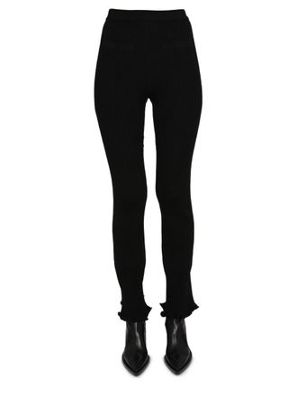 Paco Rabanne Cotton Flare Leggings - Black