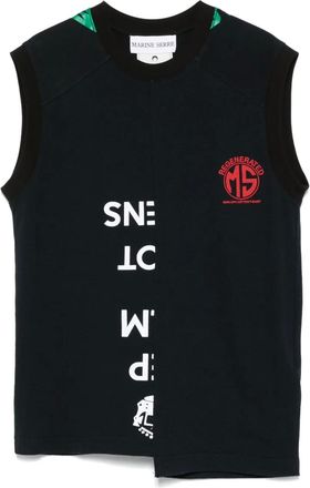 Marine Serre Canotta con stampa Regenerated - Nero