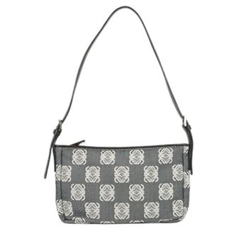 Loewe Pre-owned Shoulder Bags, female, Blue, Size: ONE SIZE Pre-owned Canvas Handbag Pouch