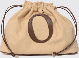Orciani Borsa a secchiello in canvas e pelle liscia con logo applicato