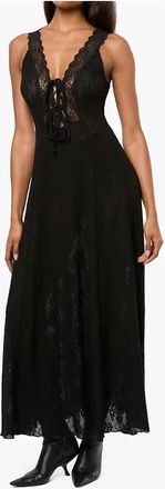 WeWoreWhat Lace Tie Front Midi Dress In Black