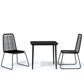 Berkfield Home 3 Piece Garden Dining Set Black