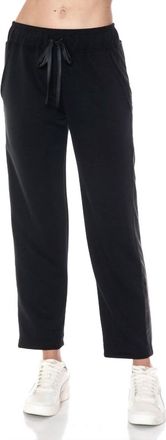 Ariella Straight Leg Pant W/ Pleather Detail In Black