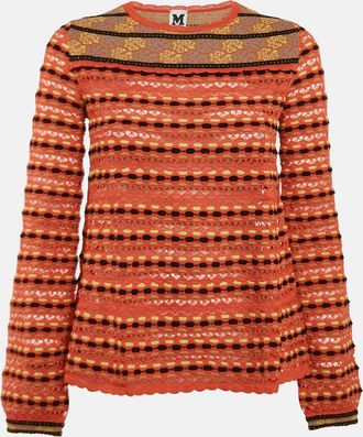 M Missoni Orange Patterned Knit Full Sleeve Top