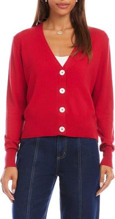 Karen Kane V-Neck Cardigan in Red at Nordstrom, Size X-Small