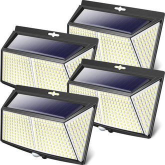 OEM [juego De 4] Luces Solares Exteriores De 228 Led, Luces Solares Exteriores Con Sensor De Movimiento, 3 Modos, Focos Solares Inal&aacute;mbricos Para Jard&iacute;n, 