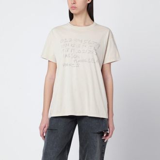 Maison Margiela Numeric sand-coloured cotton T-shirt