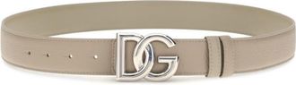 Dolce & Gabbana Beige Logo Buckle Belt
