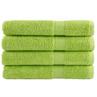 vidaXL Asciugamani Premium Solund 4 Pz Verdi 100x200 Cm 600 G/m&sup2; - Vidaxl