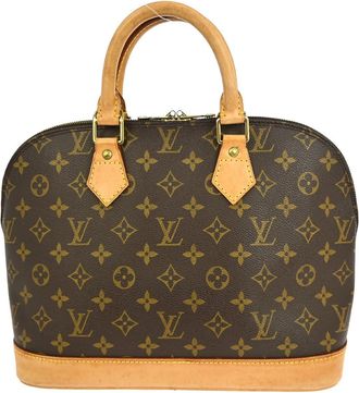 Louis Vuitton Alma Handbag Monogram Canvas Brown Canvas Handbag (Pre-Owned)