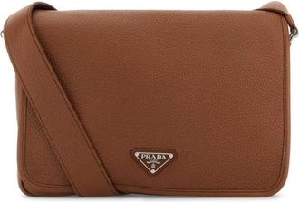 Prada Brown Logo Crossbody Bag