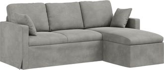 vidaXL Vidaxl Sof&aacute; Gris Claro 198 X 134 X 80 Cm Terciopelo