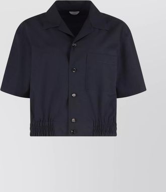Bottega Veneta wool shirt with chest pocket and collar