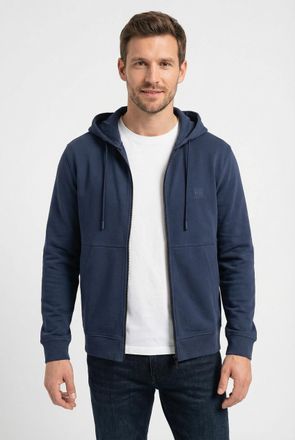 Boss Orange by Hugo Boss Kapuzensweatjacke BOSS ORANGE Zetalky, Herren, Gr. 4XL, open blau464, Sweatware, Obermaterial: 100% Baumwolle, loose fit h&uuml;ftbedeckend, B&uuml;ndchen, Swea