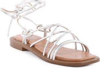 Seychelles Lilac Two Ankle Wrap Sandal in Silver at Nordstrom, Size 8.5
