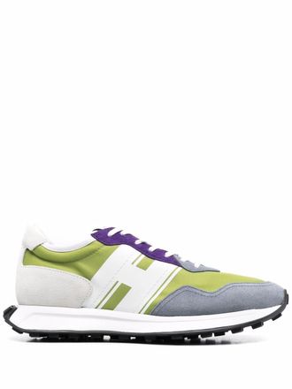 Hogan logo panelled sneakers - Green