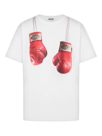 Moschino boxing-gloves print T-shirt - White