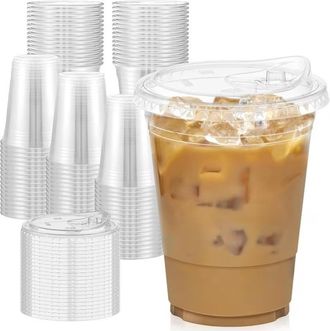 OEM Vaso - 480 Ml - Con Tapa Para Beber - Transparente - 100 Unidades