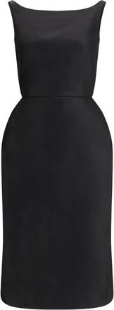 Magda Butrym midi square neck dress - women - Cotton/Silk - 36 - Black