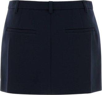 Miu Miu Womens Skirt Navy Viscose Nylon Elastane