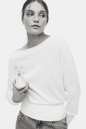 H&M Fine-knit One-shoulder Top in Cream at Nordstrom, Size X-Small