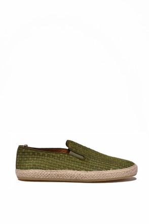 Officine Creative Suede Slip On - Olive Green