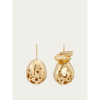 Ferragamo Womens Gold Brass Drop Earrings