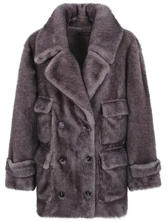 DRHOPE Faux Fur Coat Eko Mi4 Mocha Mousse
