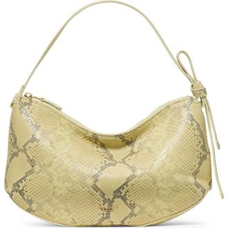 Kate Spade New York loop snakeskin-embossed leather shoulder bag in Pale Citron at Nordstrom