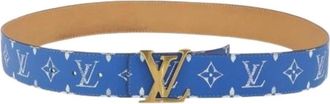 Louis Vuitton Pre-owned Monogram Canvas Riem - Dames - Vintage Accessoires - Blauw - ONE Size - Vintage