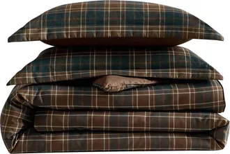 Eddie Bauer Huntley Plaid Reversible Microfiber Comforter Set in Brown Check at Nordstrom Rack, Size Full/queen