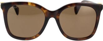 Gucci Feminine Cat-Eye Zonnebril - Dames - Zonnebrillen - Bruin - 55 MM - Accessoires