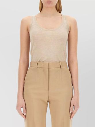 Max Mara lightweight racerback top ribbed texture