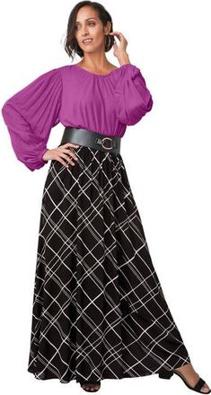 Jessica London Stretch Pleated Sleeve Top in Deep Orchid at Nordstrom, Size Large